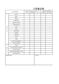 护士长工作盘点表