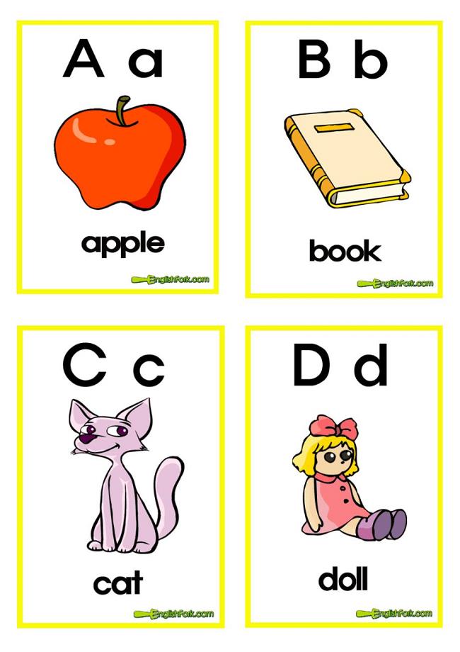 小学英语字母卡片(图片)带简单单词