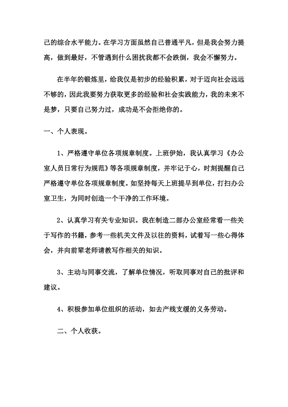 实习期个人工作总结范文_第2页