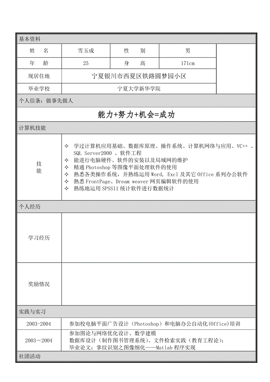 个人简历模板大全_可直接下载使用(word版)_第3页