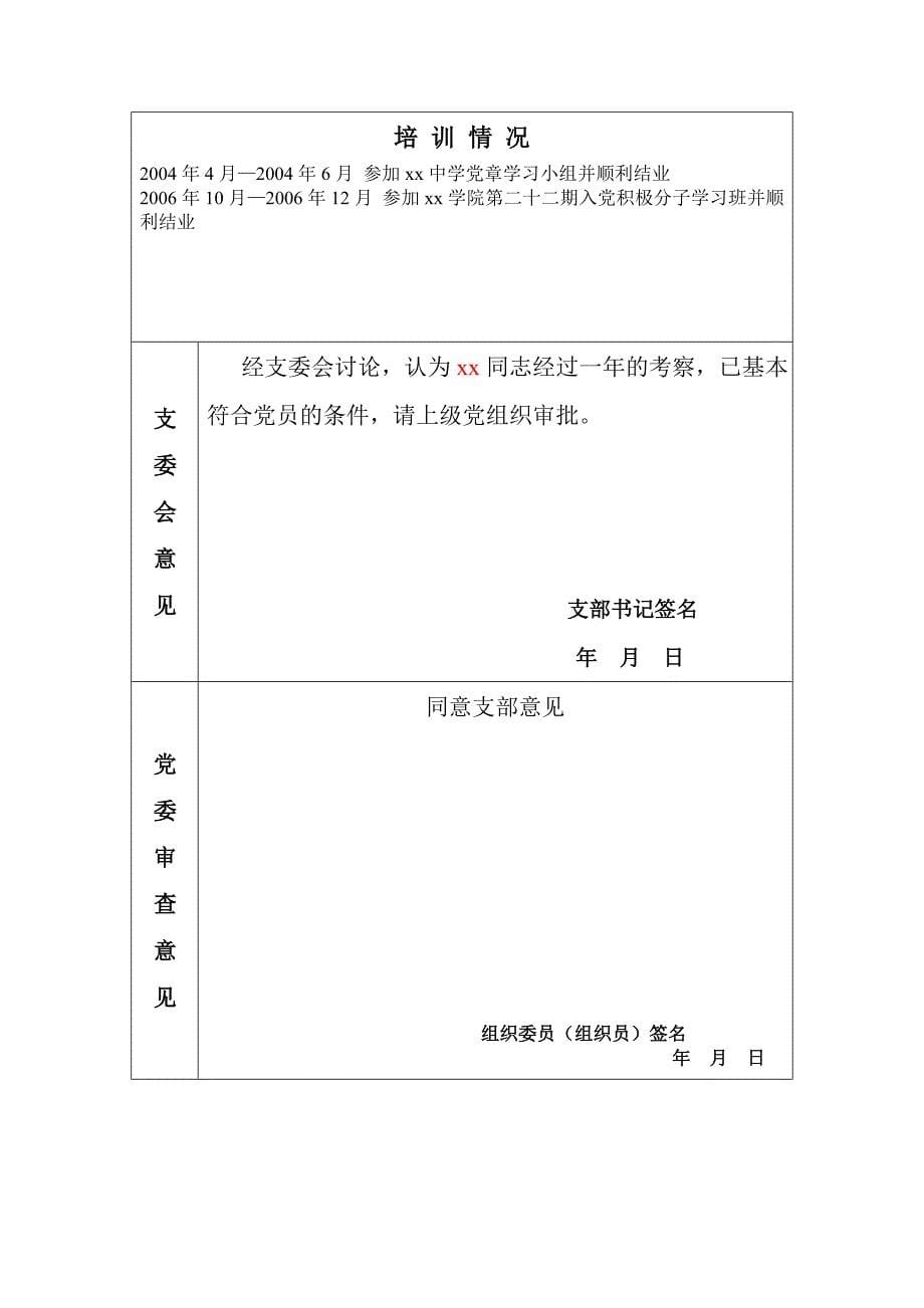 入党积极分子培养考察登记表详细讲解版(最新超实用)_第5页