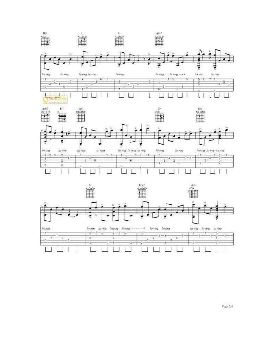 天空之城吉他谱(简单版,复杂版,原版,带前奏)_第4页