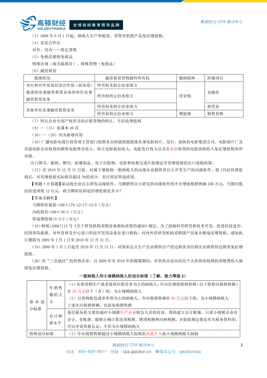 注会税法备考精华-增值税要点_第2页