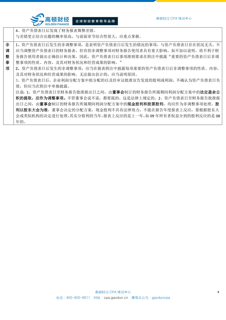 CPA会计学习笔记： 第23章 资产负债表日后事项_第4页