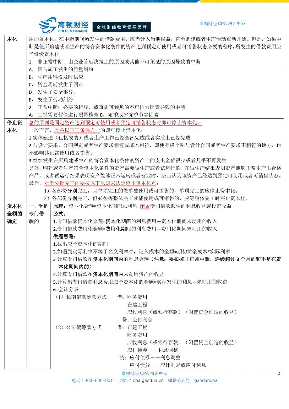 CPA会计学习笔记： 第17章 借款费用_第2页