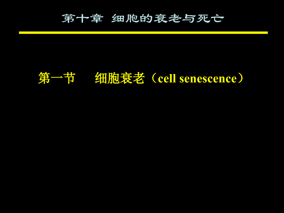 细胞衰老与死亡（cell senescence）－医学细胞生物学_第1页