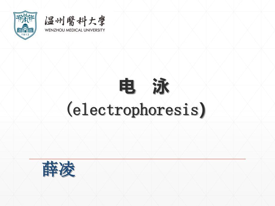 电泳 Electrophoresis