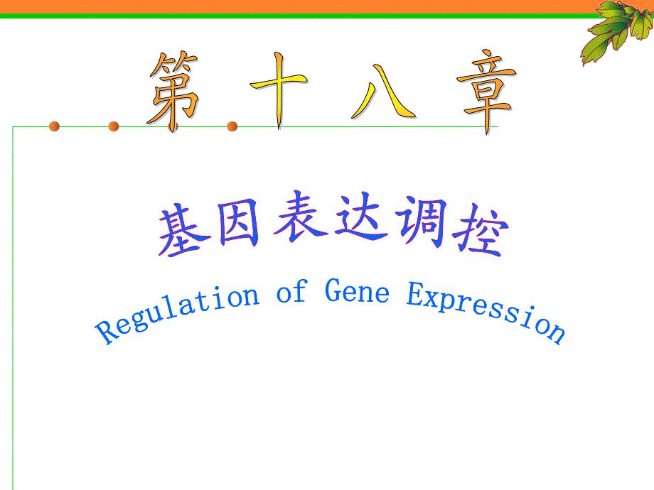 基因表达调控Regulation of Gene Expression