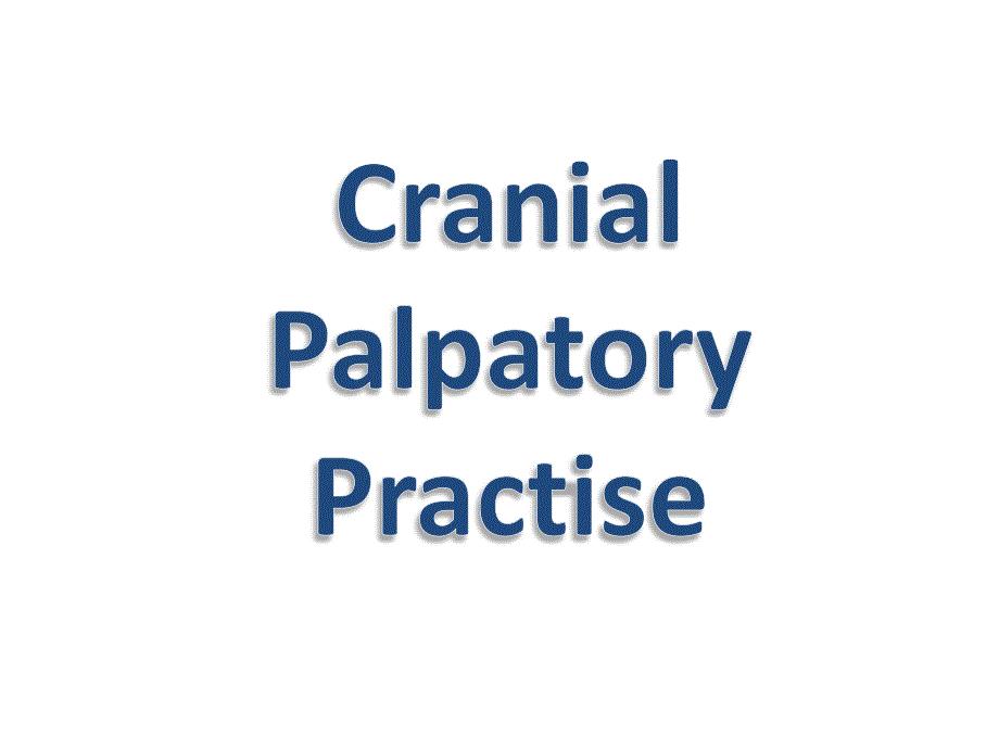 palpatory cranial practise－整骨培训课件