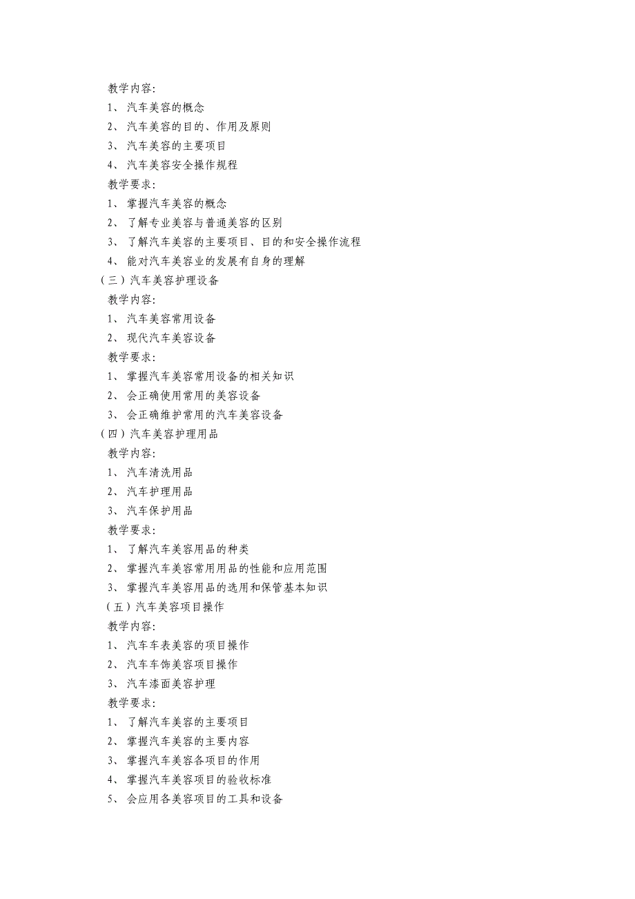 2011汽车美容与装饰课程标准_第2页