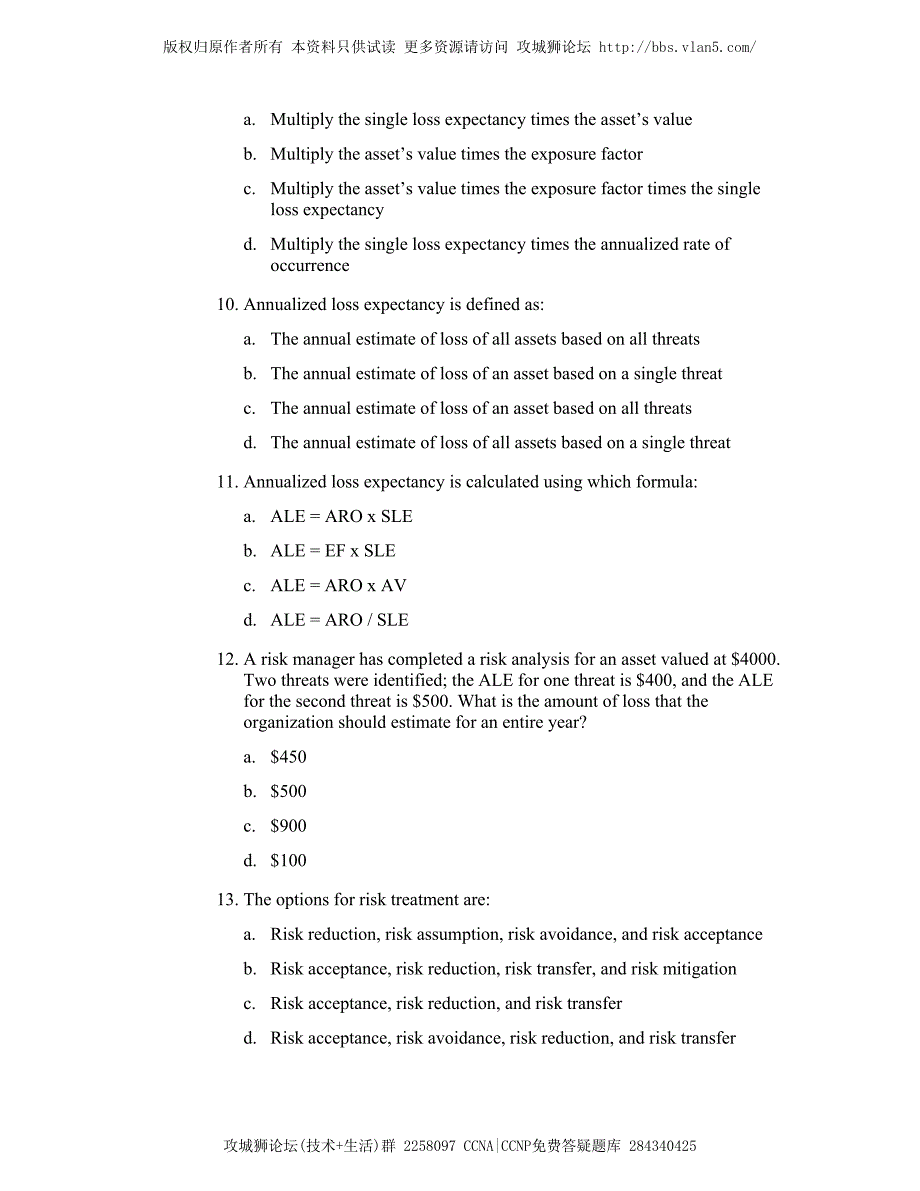 CISSP最接近真题的250道模拟Practice Questions_第3页