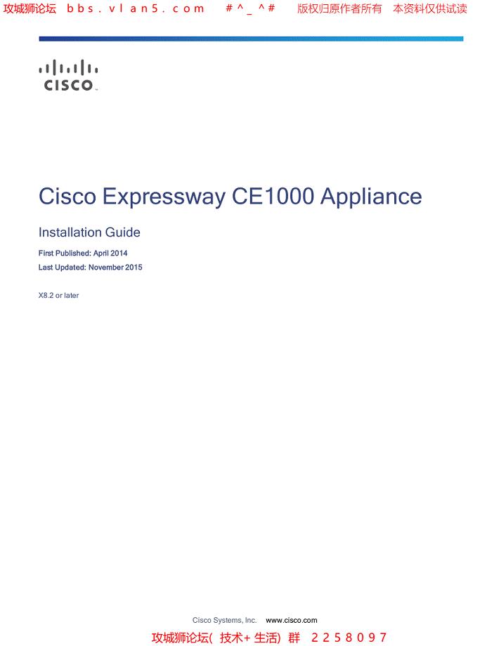 2016最新思科Cisco VCS Expressway CE1000 安装手册