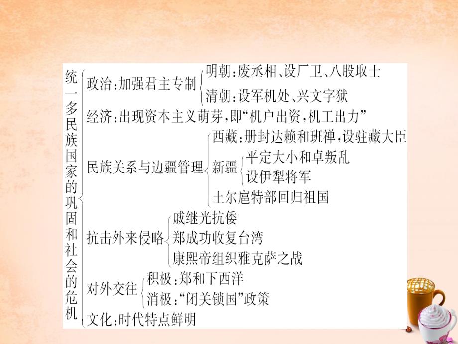 中考历史 第七单元 统一多民族国家的巩固和社会的危机复习课件_第2页