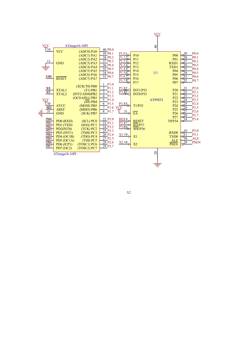 AVR M16L转S52板原理图_第1页
