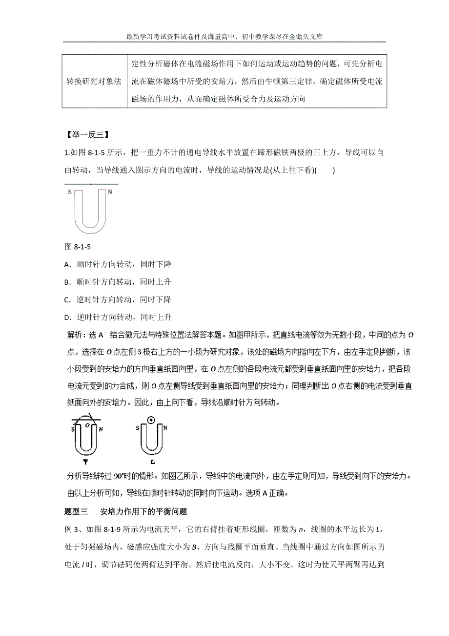 高考物理热点题型应考秘籍 8.1-磁场的描述、磁场对电流的作用（解析版）_第4页