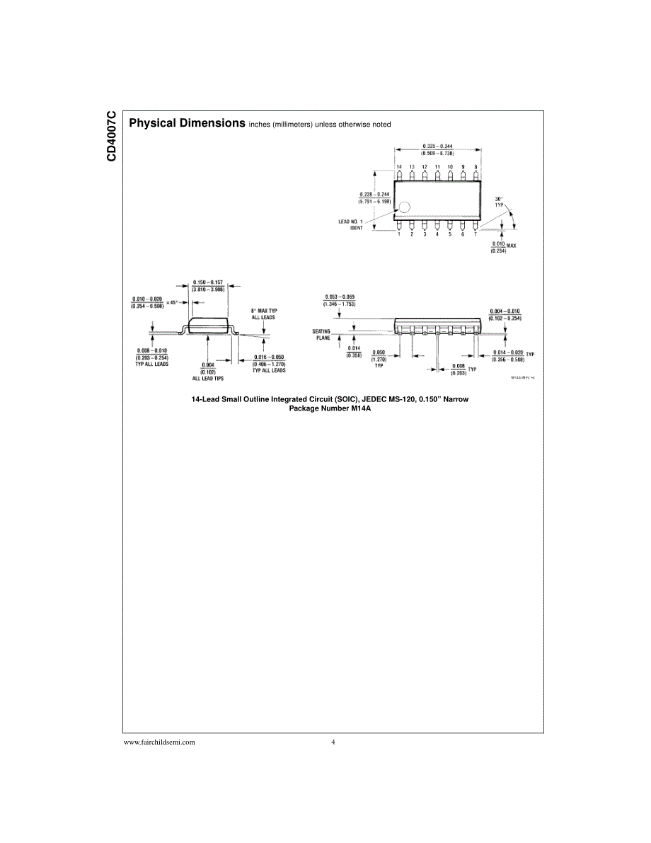 4007 CMOS 双互补对加反相器_第4页