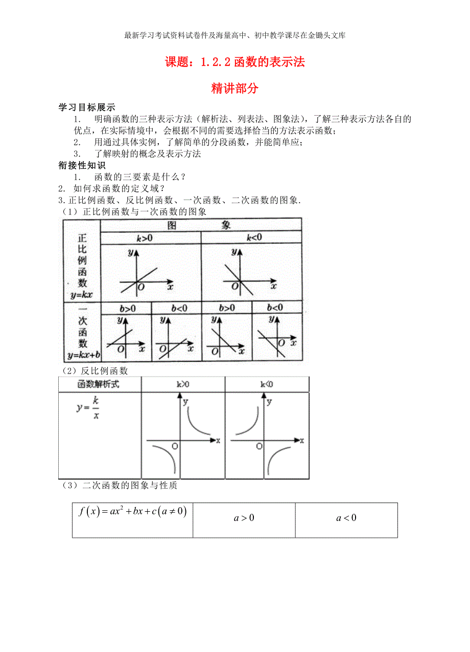 高中数学 1.2.2函数的表示法精讲精析 新人教A版必修1_第1页