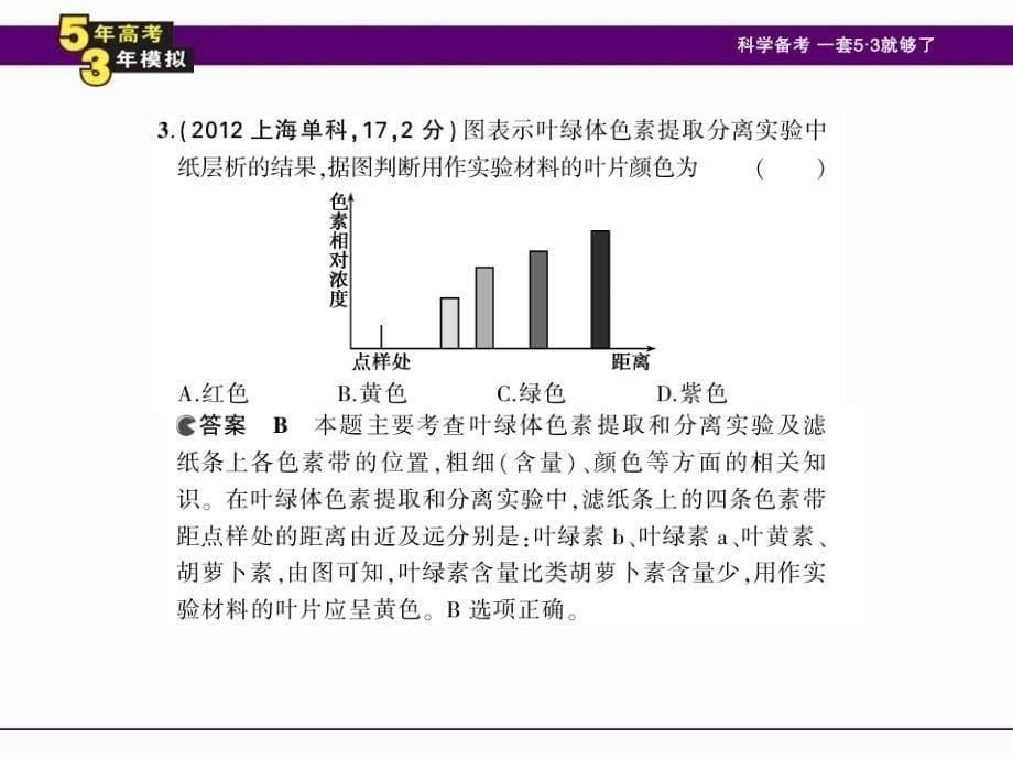 （5年高考3年模拟）2016届生物课件（6）光合作用_第5页