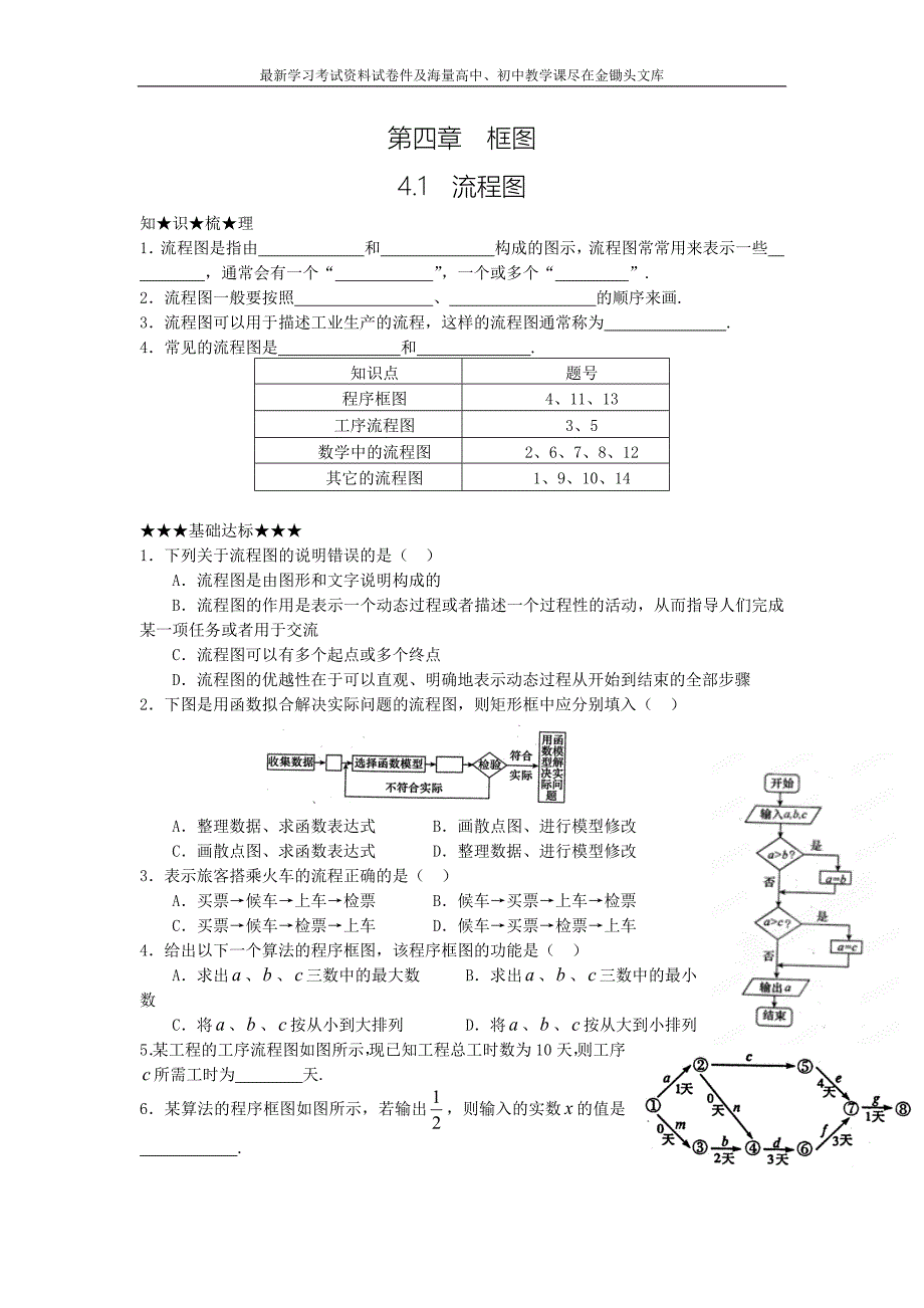 （人教B版）2016年数学选修（1-2）第4章《框图》之《流程图》全套教案_第1页