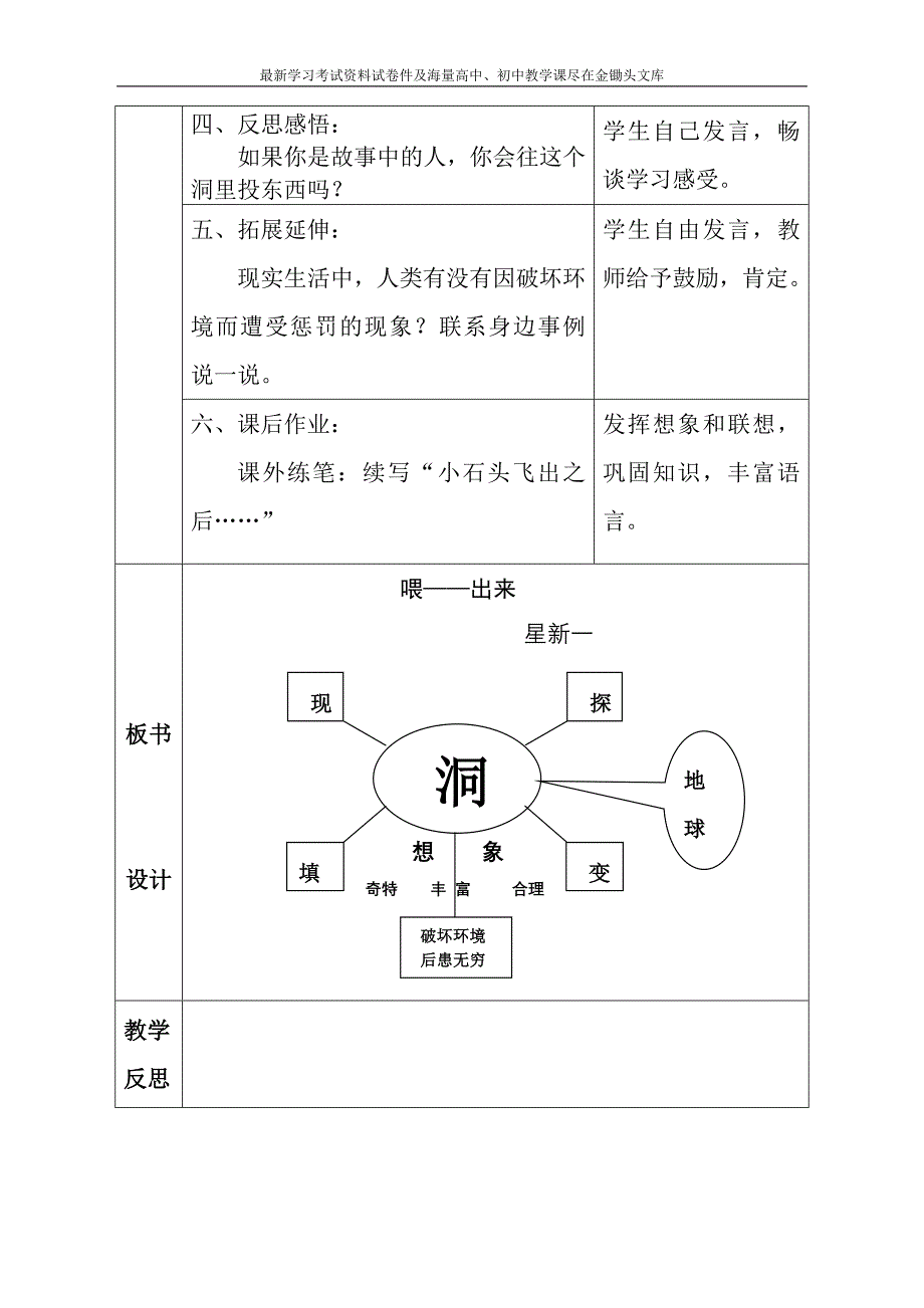 人教版八年级下册《喂－出来》表格式教案_第3页