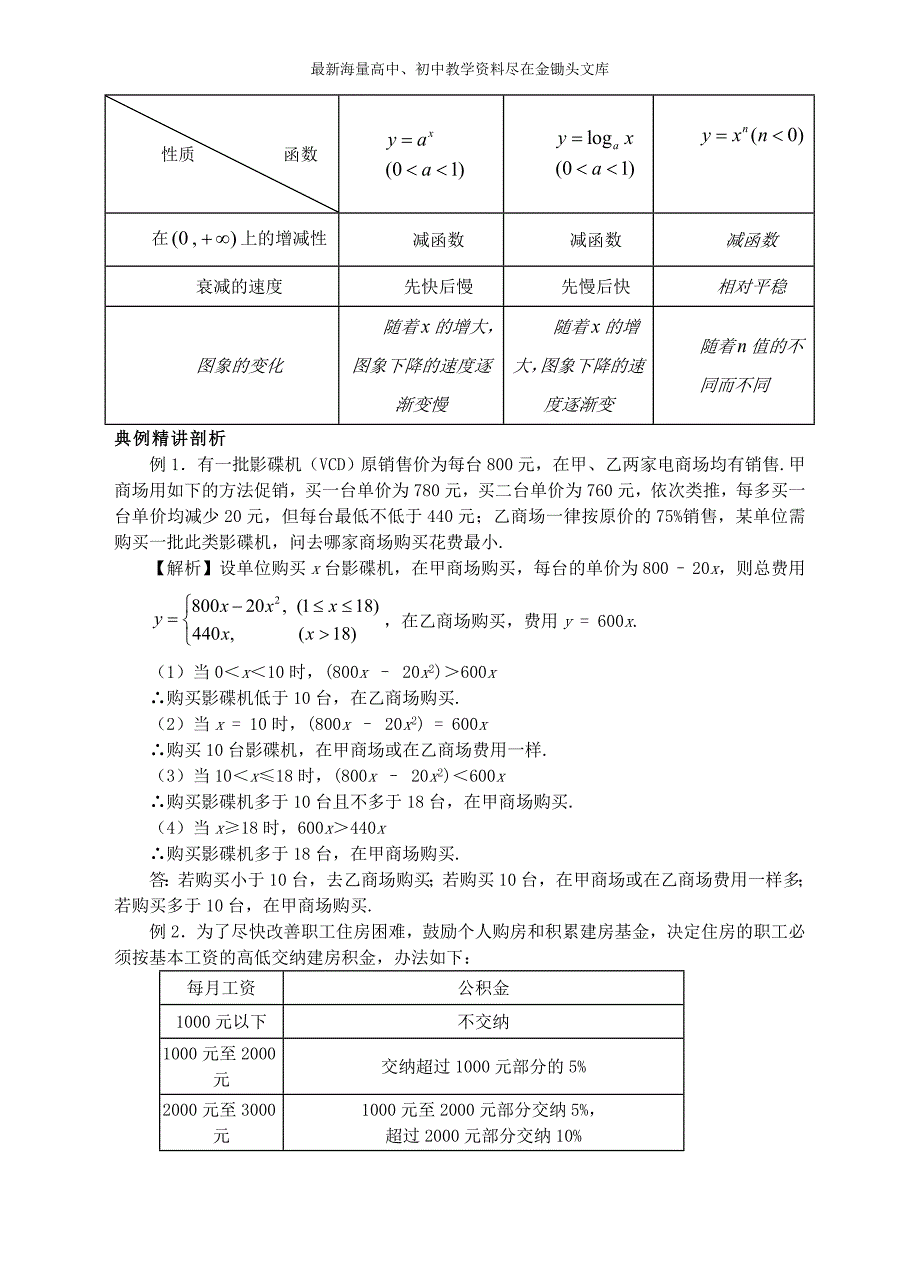 高中数学 3.2.1几类不同增长的函数模型精讲精析 新人教A版必修1_第2页