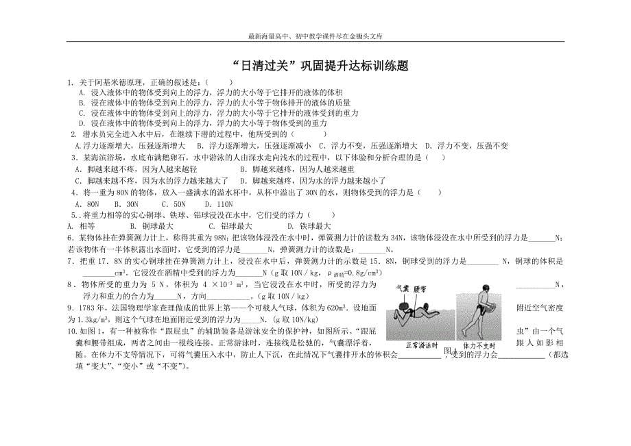 《阿基米德原理》word学案_第5页