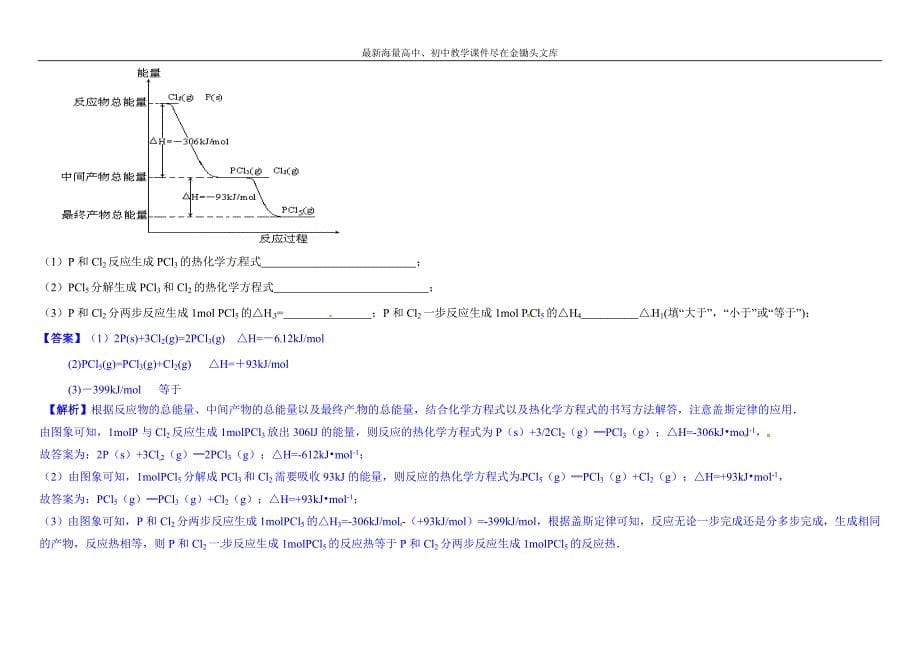 （人教版）化学选修 思维导图 1-3化学反应热的计算（含答案）_第5页