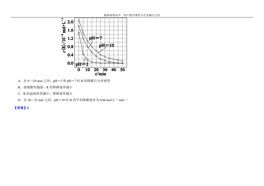 （人教版）化学选修 思维导图 2-1化学反应速率（含答案）_第4页