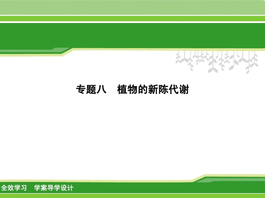 （华师大）科学中考二轮复习专题（8）-植物的新陈代谢ppt课件_第1页