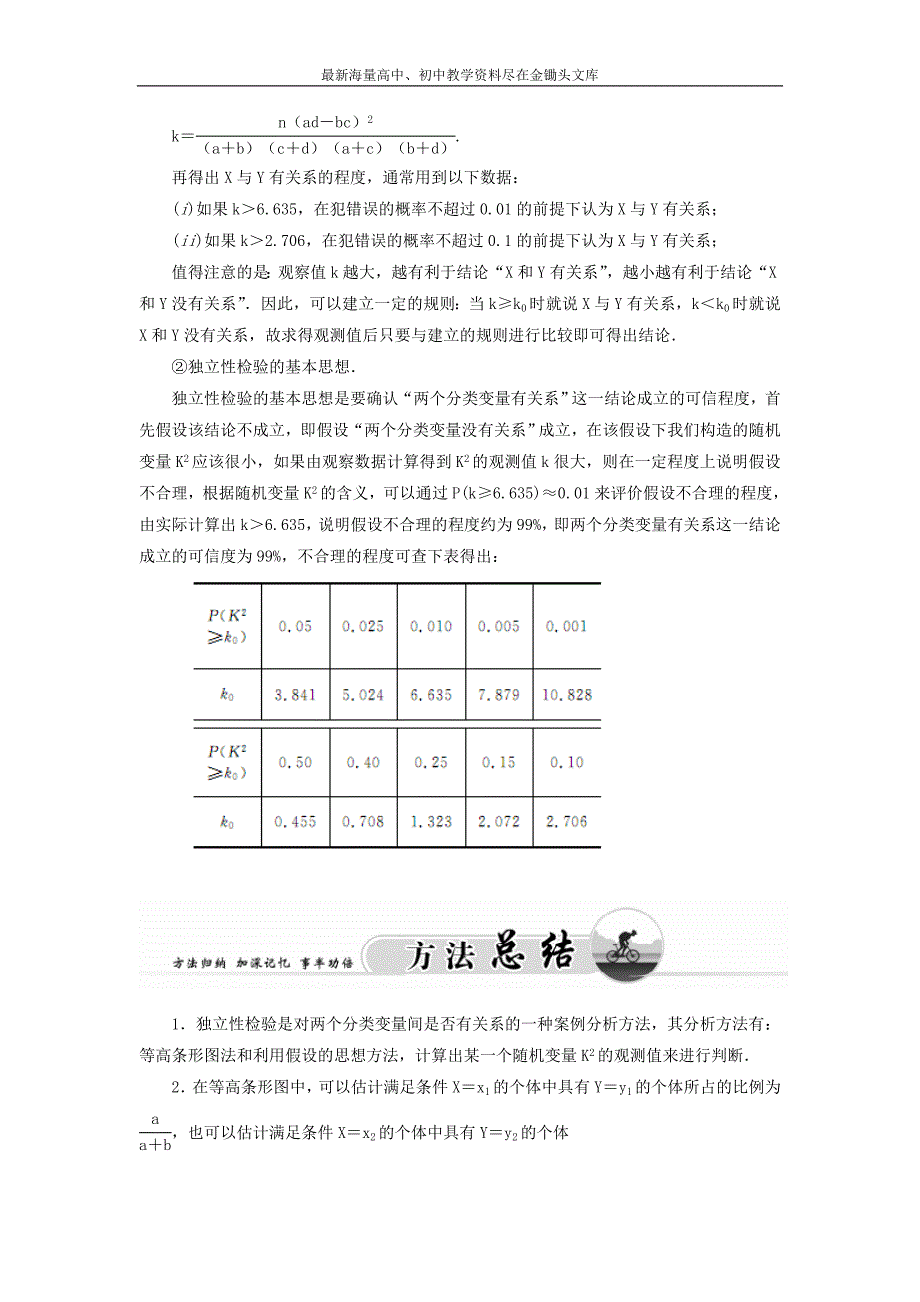 高中数学 1.2独立性检验的基本思想及其初步应用练习 新人教A版选修1-2_第4页