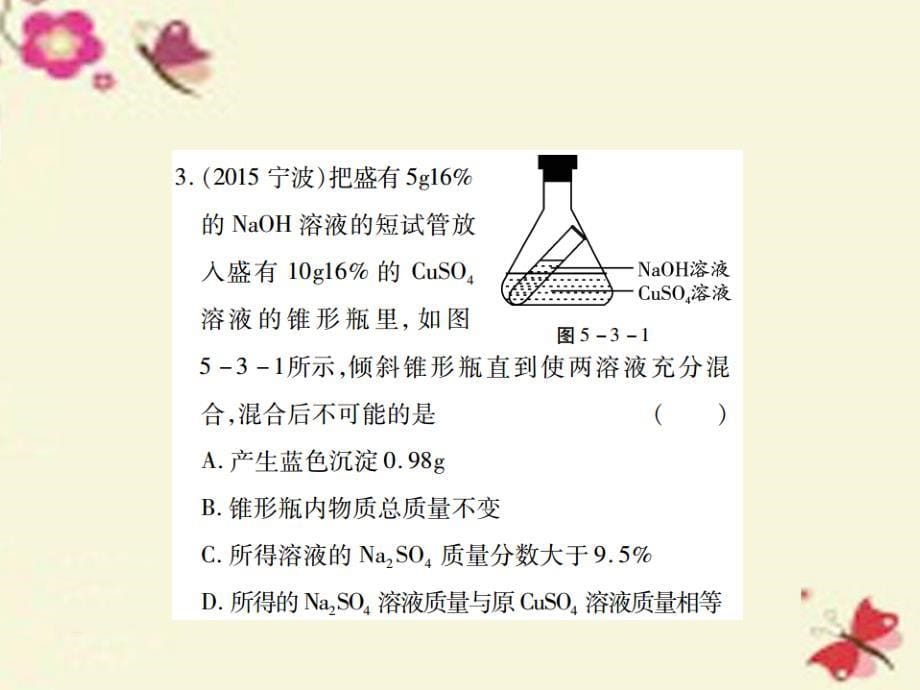 中考化学基础知识过关 5.3《有关溶质质量分数的计算》（精练）课件_第5页