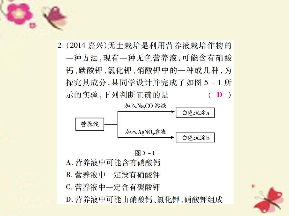 中考化学专题提升（5）物质的转化与推断题（精练）ppt课件_第4页