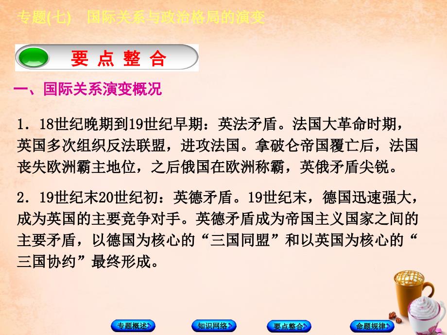 中考历史总复习 专题突破（7）国际关系与政治格局的演变》ppt课件_第4页