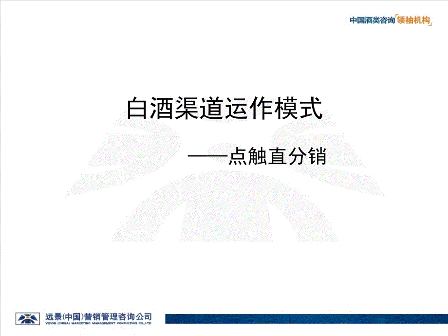 白酒渠道运作模式-点触直分销（食品行业商业计划书模板）_第1页