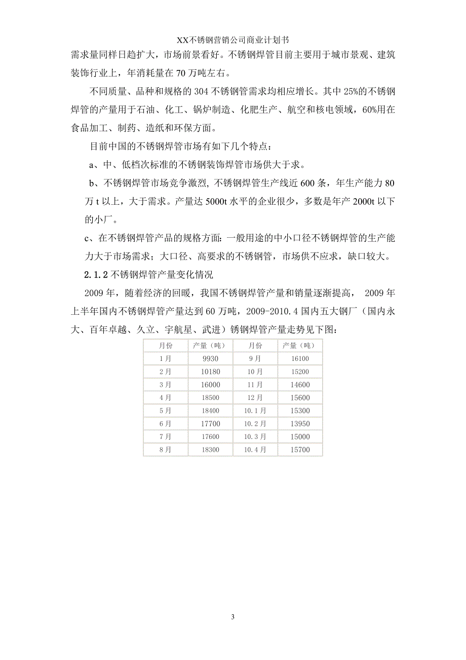 不锈钢焊管公司商业计划书_第3页