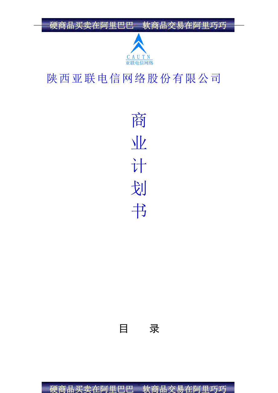 陕西亚联电信网络股份有限公司商业计划书_第1页