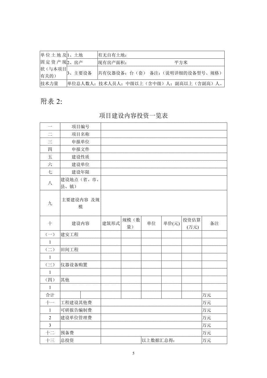 农业投资项目可行性研究报告一般格式和要求_第5页