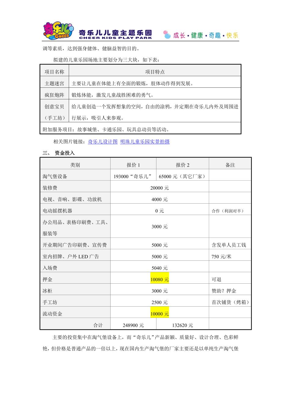 儿童乐园商业计划书（餐饮娱乐商业计划书）_第2页