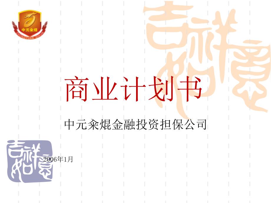 金融投资担保公司商业计划书(ppt31_第1页