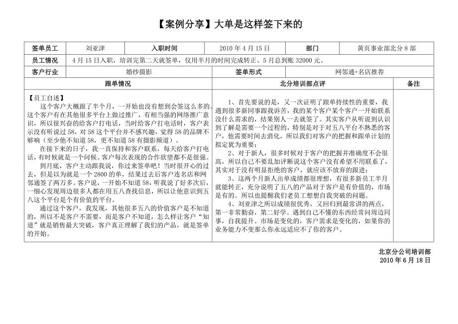 大单是这样签下来的 58同城北京分公司案例分享