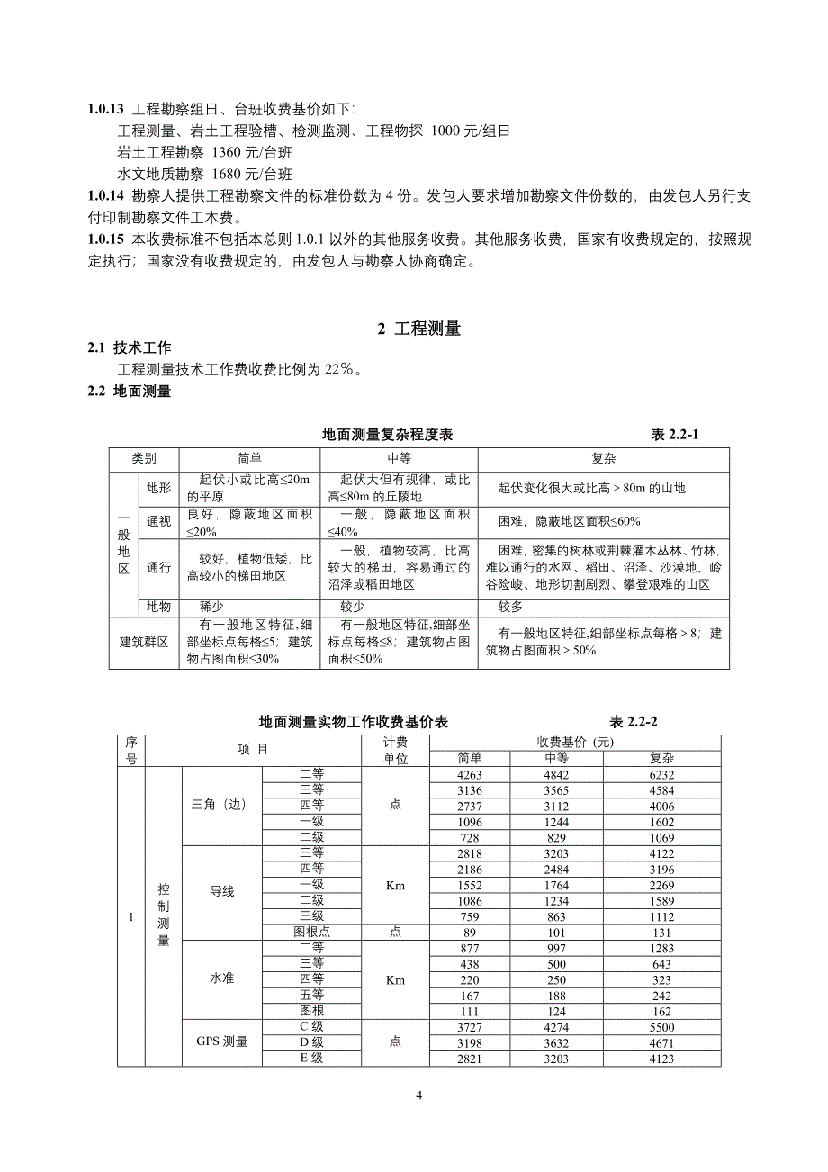 工程地质勘察收费标准_第4页