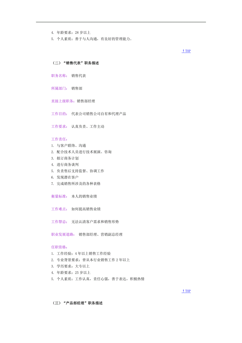 人力资源管理（岗位体系）常见职务的职务描述和任职资格要求_第2页