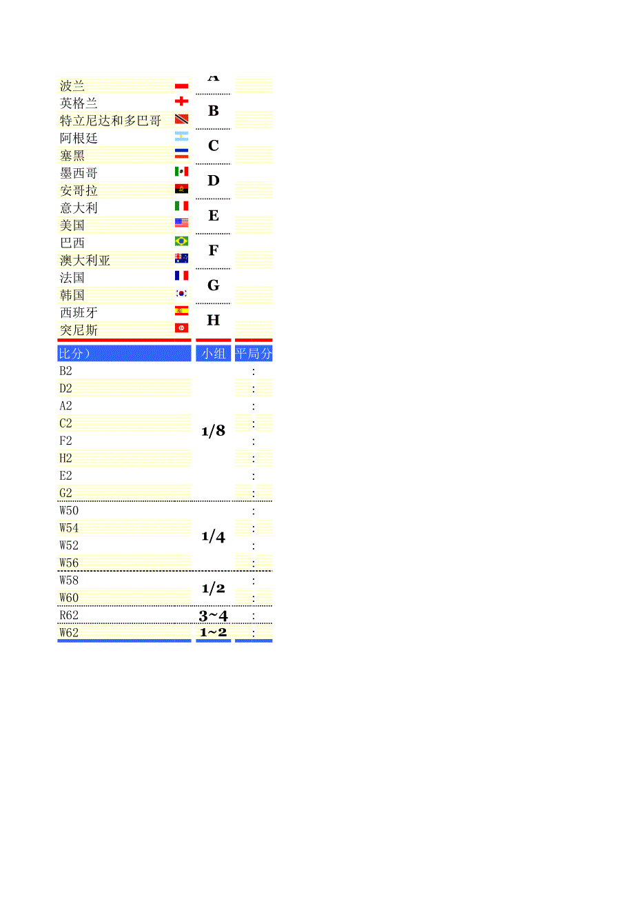 新版世界杯（表格模板）_第4页