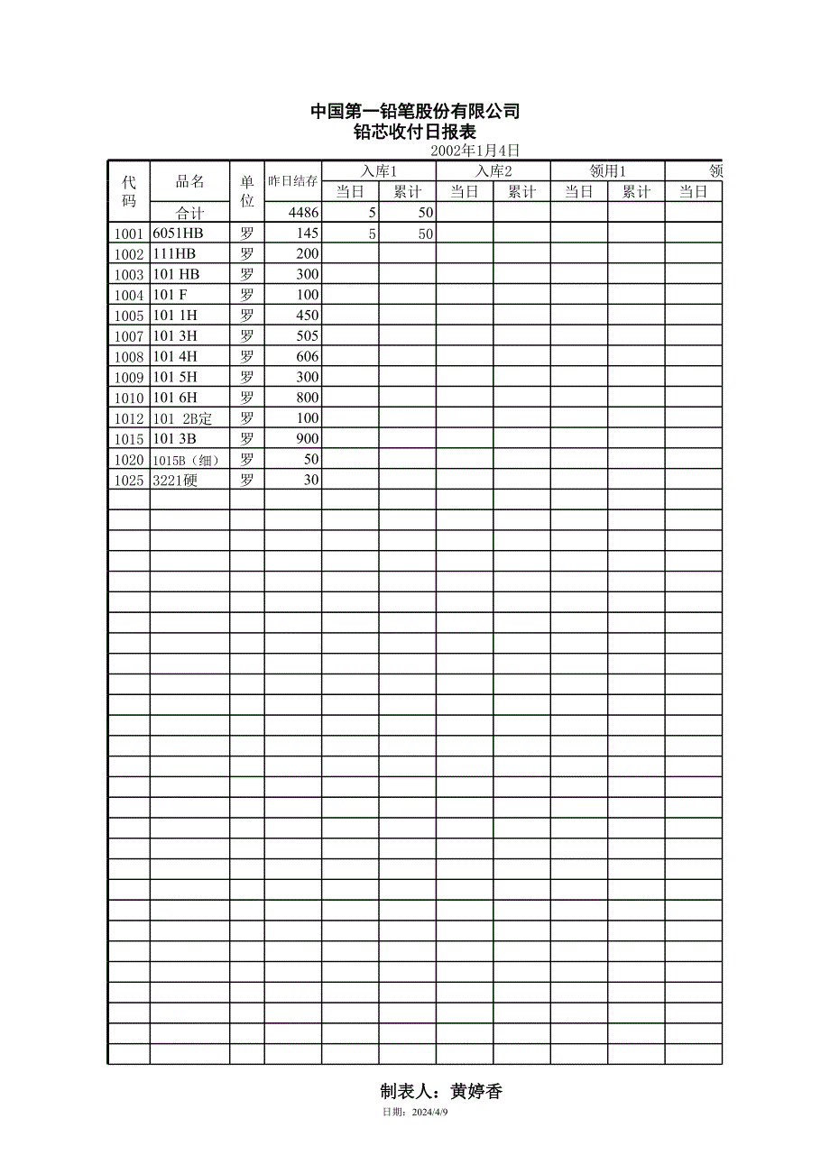 新版新日报（表格模板）_第1页