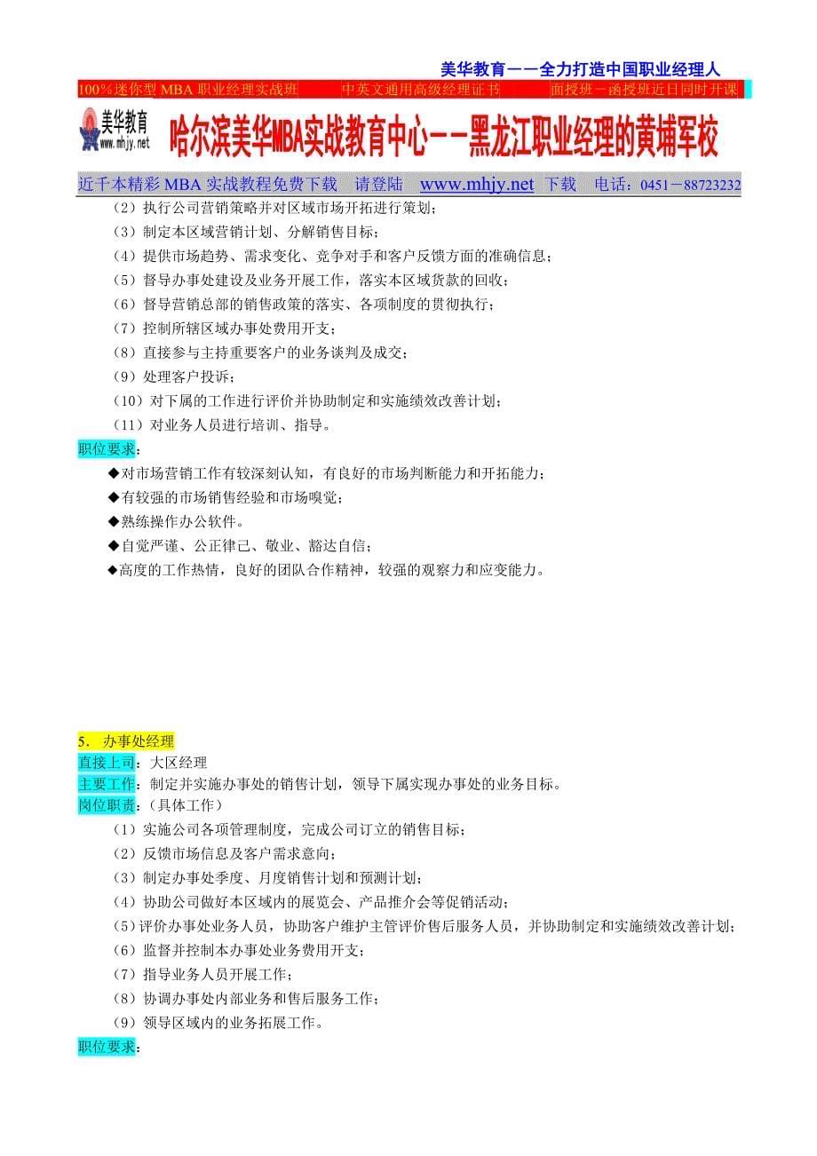 人力资源管理（岗位体系）销售部_第5页