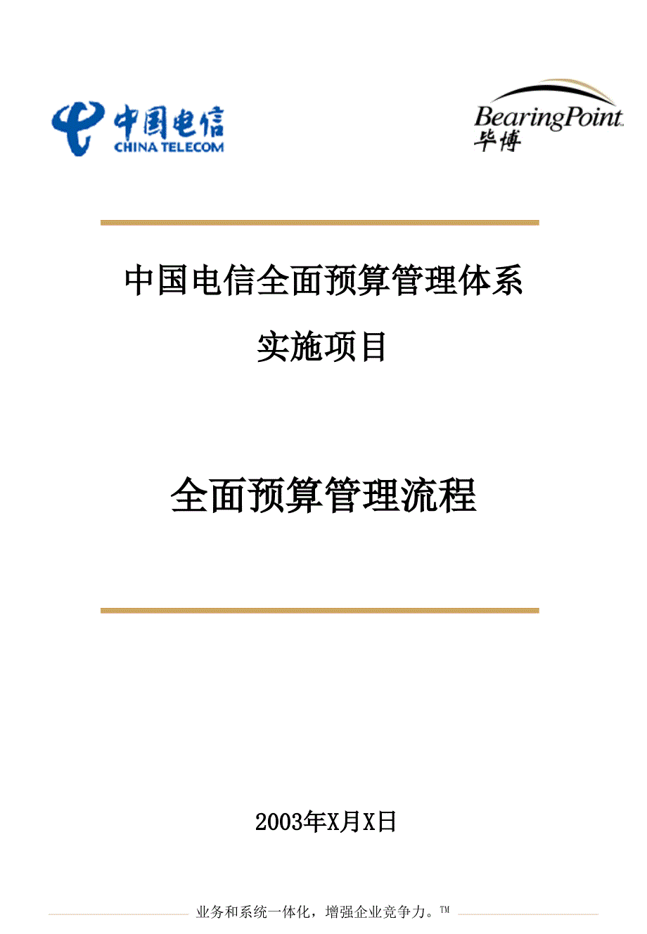 中国电信全面预算管理流程-Template（人力资源－案例报告）_第1页