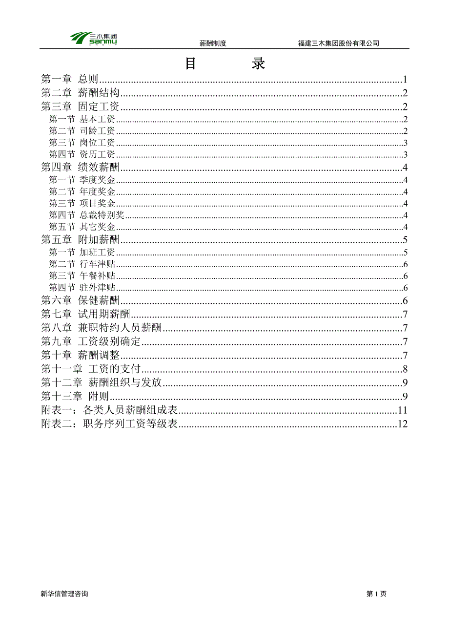 三木集团股份有限公司咨询项目--薪酬制度_第2页