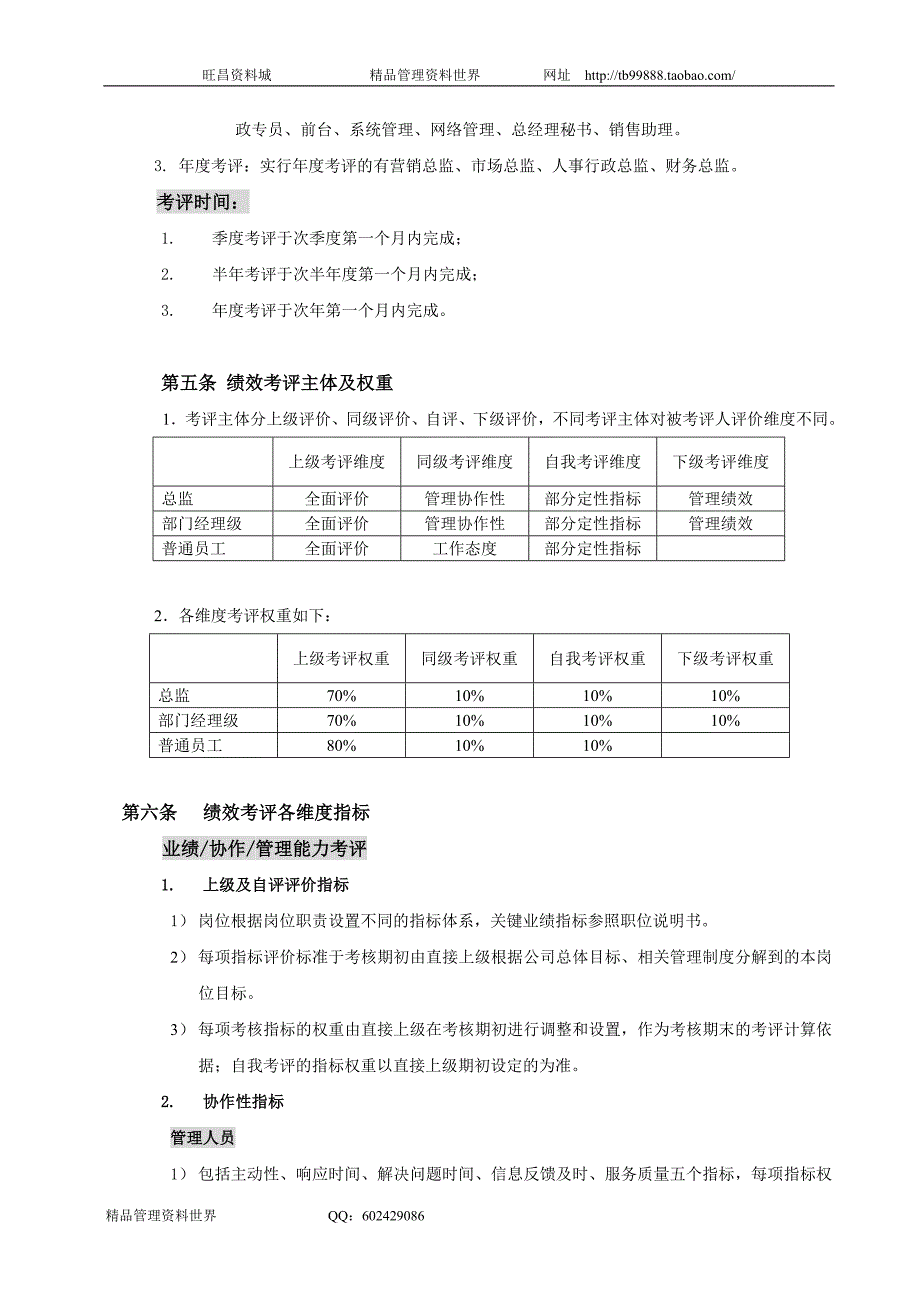 山谷蓝考评制度（考评制度与标准）_第2页