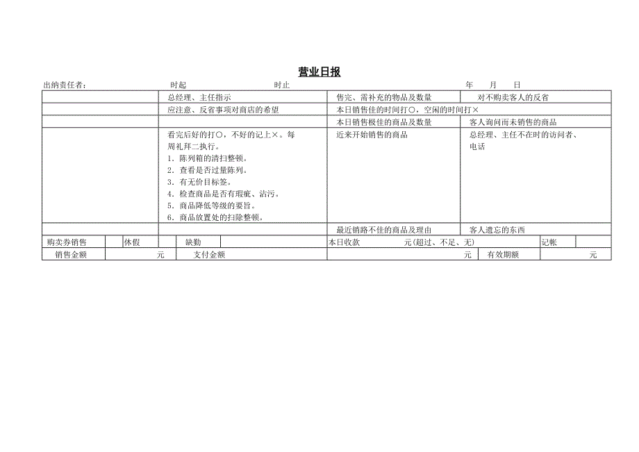 营业日报4－营销管理表格_第1页