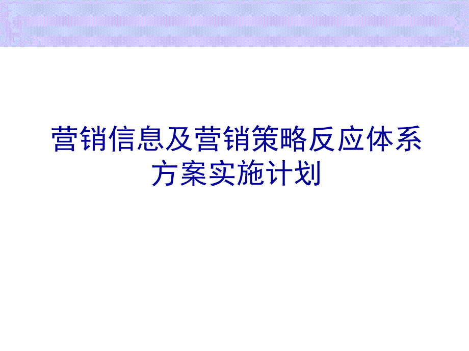 营销信息及营销策略体系实施计划书 营销策划－营销传播策略_第1页